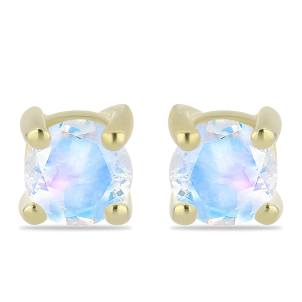 Cercei din Argint 925 Placat cu Aur ( 0.8 grame ) cu Piatra Lunii Curcubeu 0.51 Carate