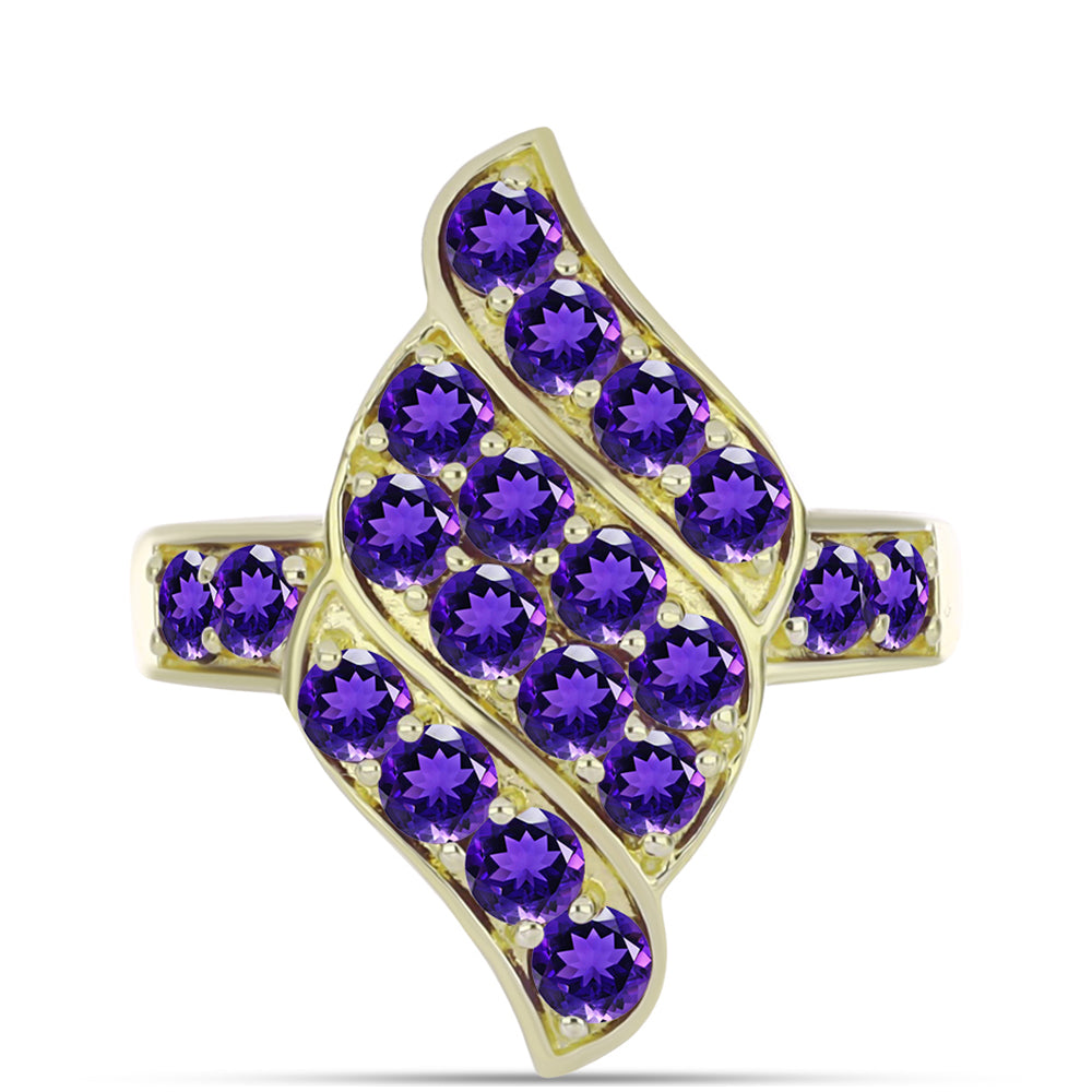 Inel din Argint 925 Placat cu Aur ( 3.52 grame ) cu Ametist Marocan 1.31 Carate 1 