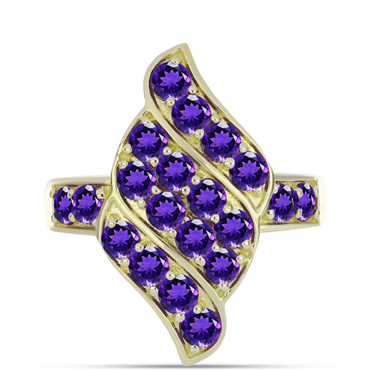 Inel din Argint 925 Placat cu Aur ( 3.52 grame ) cu Ametist Marocan 1.31 Carate