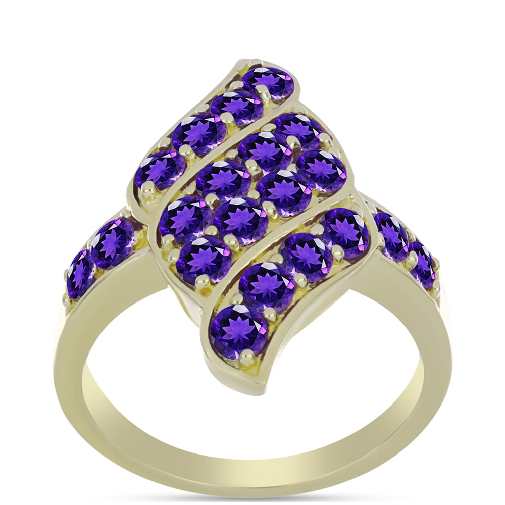 Inel din Argint 925 Placat cu Aur ( 3.52 grame ) cu Ametist Marocan 1.31 Carate 3 