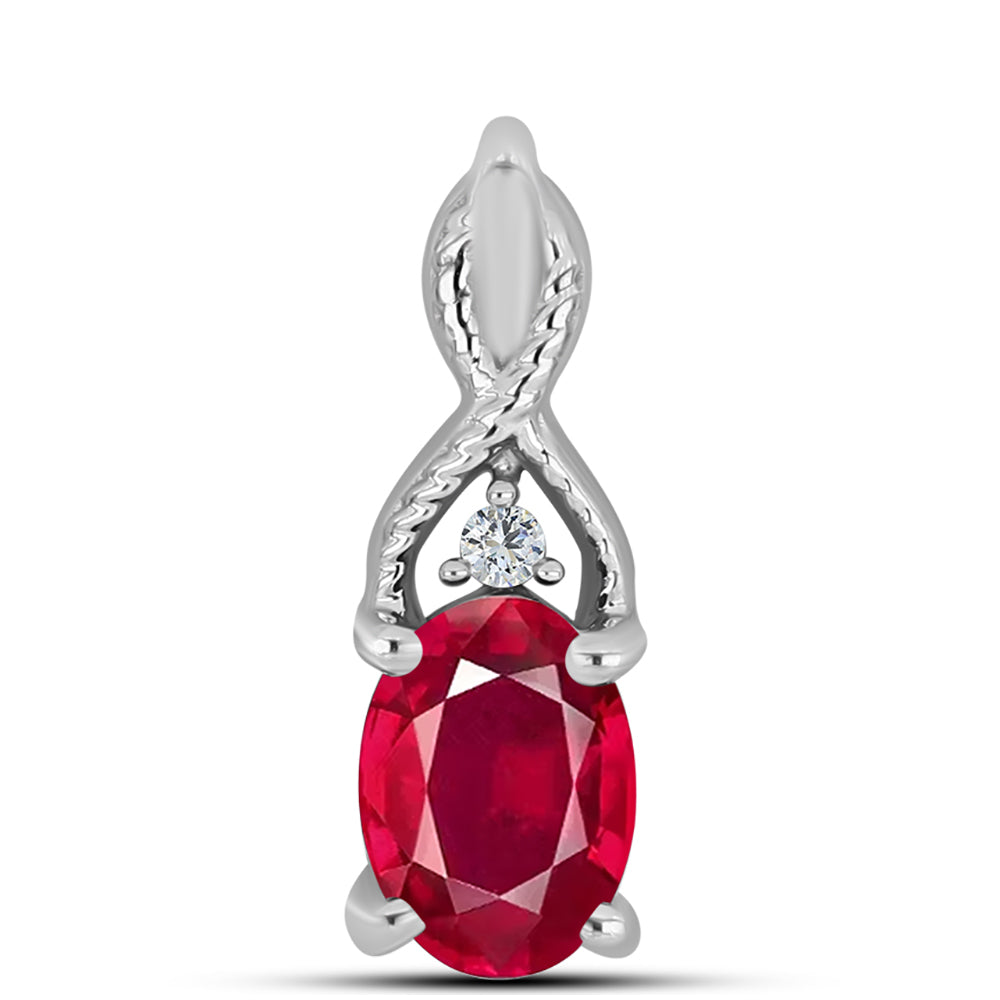 Pandantiv din Argint 925 ( 0.61 grame ) cu Rubin Malagasy și Topaz Alb 1.08 Carate