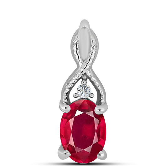 Pandantiv din Argint 925 ( 0.61 grame ) cu Rubin Malagasy și Topaz Alb 1.08 Carate