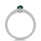 Inel din Argint 925 ( 1.58 grame ) cu Moissanite verde-albăstrui marin 0.51 Carate
