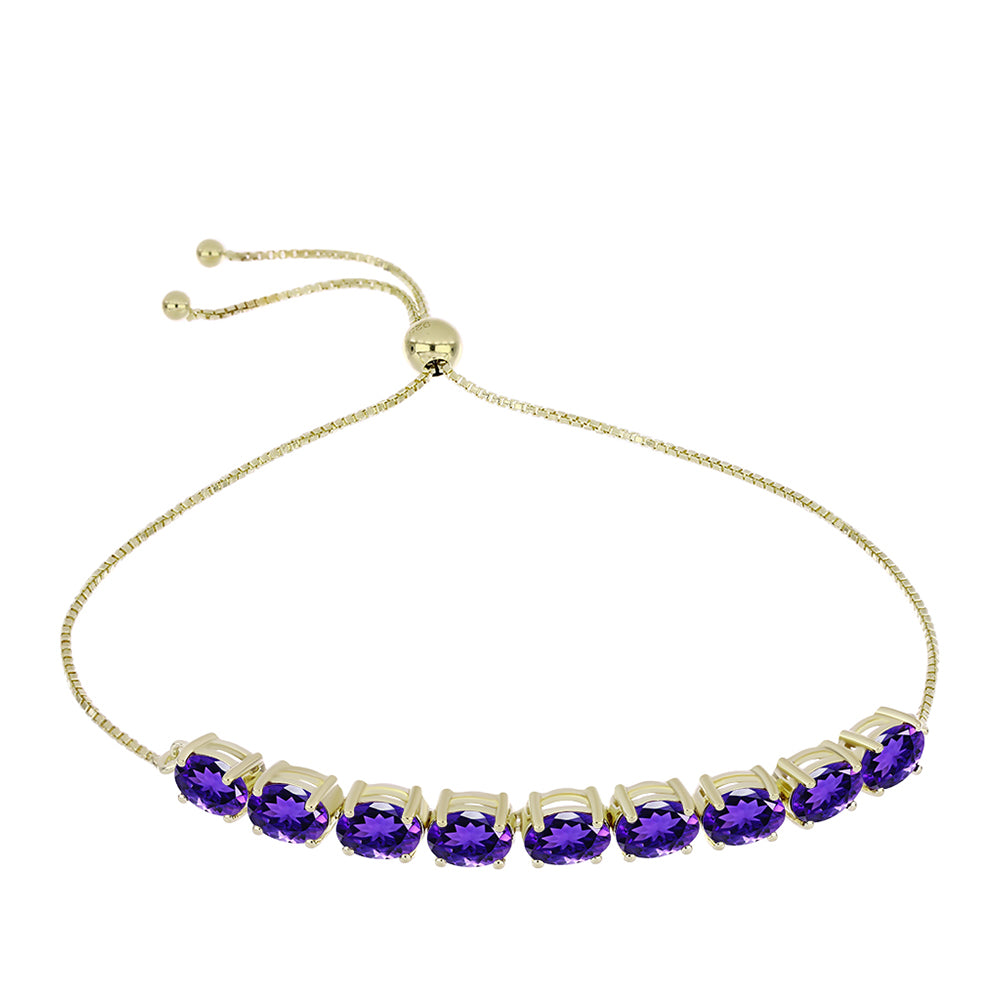 Brățară din Argint 925 Placat cu Aur ( 6.45 grame ) cu Ametist Marocan 6.42 Carate 1 