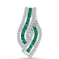 Pandantiv din Argint 925 ( 4.94 grame ) cu Moissanite verde-albăstrui marin și Topaz Alb 1.47 Carate