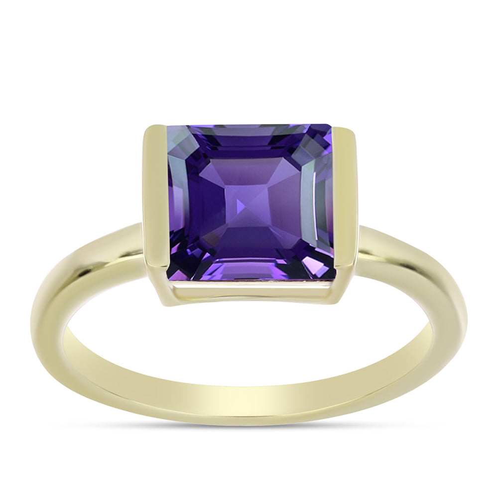 Inel din Argint 925 Placat cu Aur ( 2.65 grame ) cu Ametist Marocan 2.37 Carate 3 