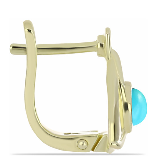 Cercei din Argint 925 Placat cu Aur ( 3.73 grame ) cu Turcoaz ”Frumoasa Adormită” 0.53 Carate