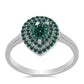 Inel din Argint 925 ( 2.84 grame ) cu Moissanite verde-albăstrui marin 1.01 Carate