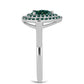 Inel din Argint 925 ( 2.84 grame ) cu Moissanite verde-albăstrui marin 1.01 Carate