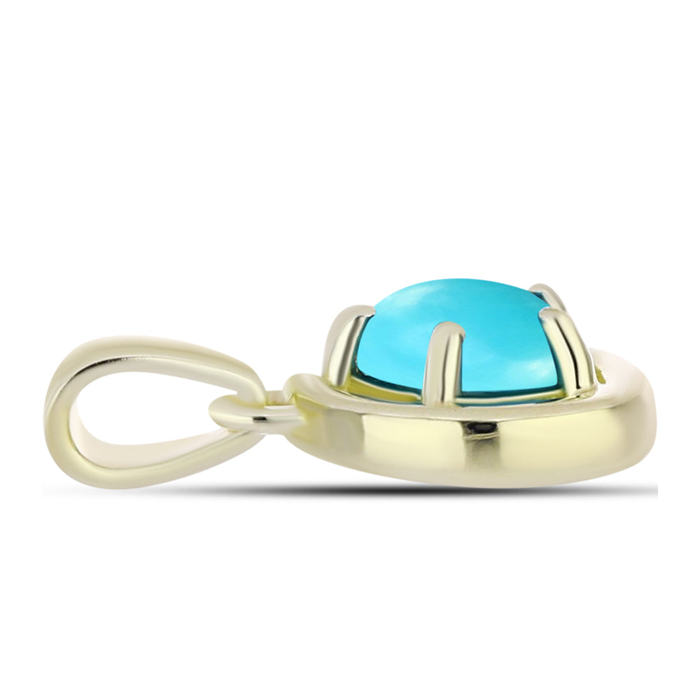 Pandantiv din Argint 925 Placat cu Aur ( 1.06 grame ) cu Turcoaz ”Frumoasa Adormită” 0.72 Carate