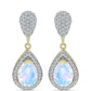 Cercei din Argint 925 Placat cu Aur ( 4.51 grame ) cu Piatra Lunii Curcubeu și Topaz Alb 4.56 Carate