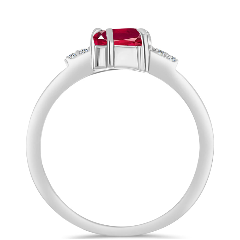 Inel din Argint 925 ( 2.52 grame ) cu Rubin Malagasy și Topaz Alb 1.41 Carate