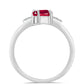 Inel din Argint 925 ( 2.52 grame ) cu Rubin Malagasy și Topaz Alb 1.41 Carate