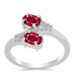 Inel din Argint 925 ( 2.52 grame ) cu Rubin Malagasy și Topaz Alb 1.41 Carate
