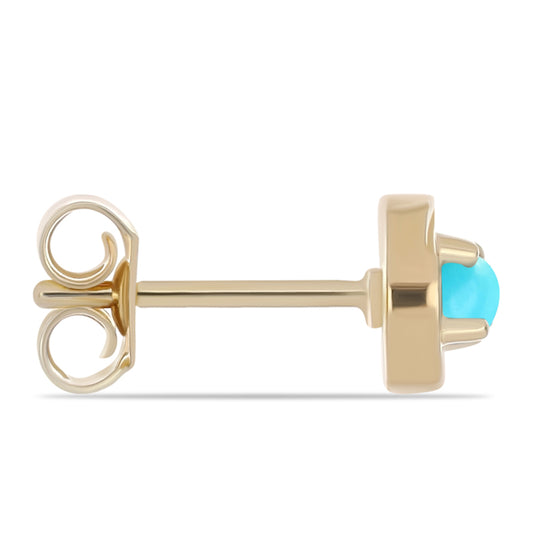 Cercei din Argint 925 Placat cu Aur ( 1.4 grame ) cu Turcoaz ”Frumoasa Adormită” și Topaz Alb 0.31 Carate