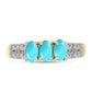 Inel din Argint 925 Placat cu Aur ( 2.53 grame ) cu Turcoaz ”Frumoasa Adormită” și Topaz Alb 0.65 Carate