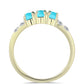 Inel din Argint 925 Placat cu Aur ( 2.53 grame ) cu Turcoaz ”Frumoasa Adormită” și Topaz Alb 0.65 Carate