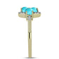 Inel din Argint 925 Placat cu Aur ( 2.34 grame ) cu Turcoaz ”Frumoasa Adormită” și Topaz Alb 1.38 Carate