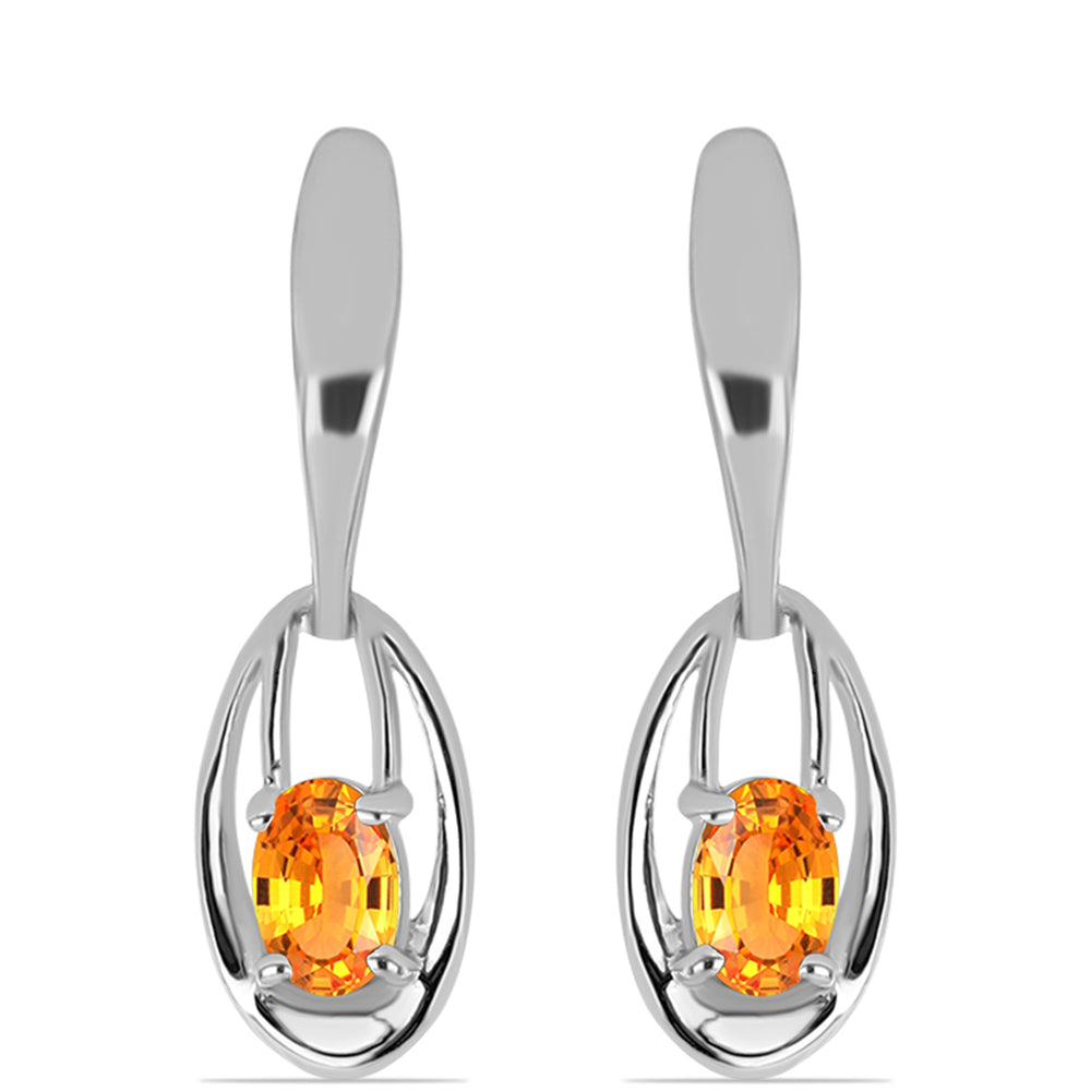 Cercei din Argint 925 ( 3.26 grame ) cu Safir Padparadscha 1.03 Carate