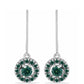 Cercei din Argint 925 ( 2.42 grame ) cu Moissanite verde-albăstrui marin 0.8 Carate