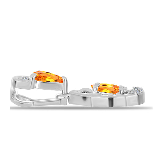 Pandantiv din Argint 925 ( 1.02 grame ) cu Safir Padparadscha și Topaz Alb 0.55 Carate