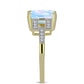 Inel din Argint 925 Placat cu Aur ( 3.15 grame ) cu Piatra Lunii Curcubeu și Topaz Alb 3.01 Carate