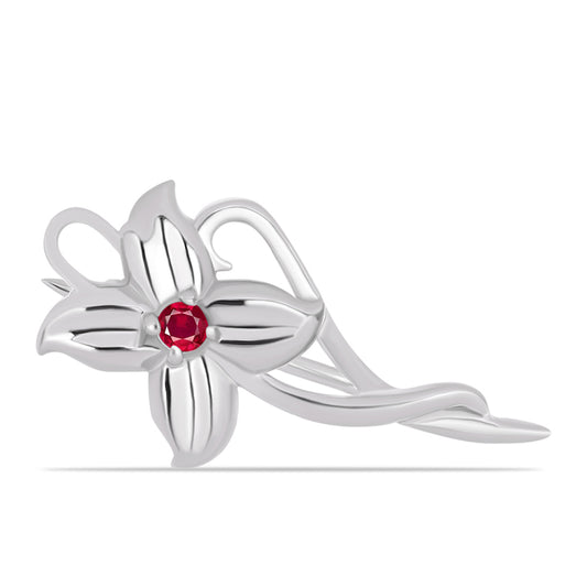 Broşă din Argint 925 ( 1.39 grame ) cu Rubin Malagasy 0.06 Carate