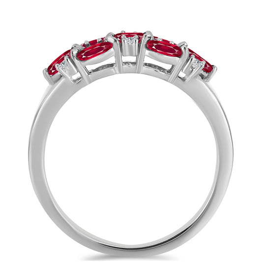 Inel din Argint 925 ( 2.37 grame ) cu Rubin Malagasy și Topaz Alb 0.88 Carate