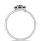 Inel din Argint 925 ( 2.29 grame ) cu Moissanite verde-albăstrui marin 0.36 Carate