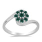 Inel din Argint 925 ( 2.29 grame ) cu Moissanite verde-albăstrui marin 0.36 Carate