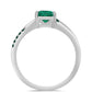 Inel din Argint 925 ( 2.43 grame ) cu Moissanite verde-albăstrui marin 0.77 Carate