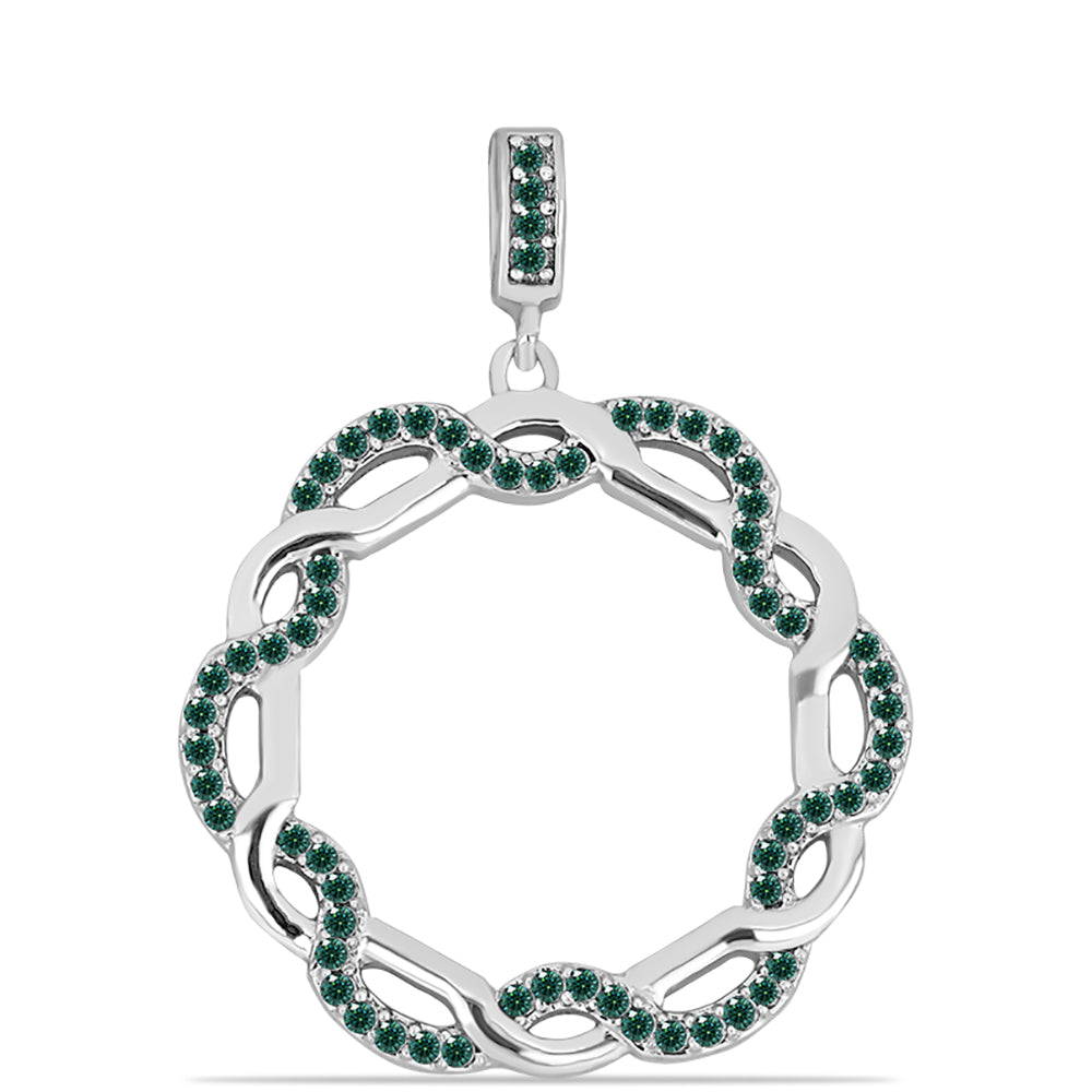 Pandantiv din Argint 925 ( 3.5 grame ) cu Moissanite verde-albăstrui marin 0.51 Carate 1 