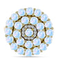Inel din Argint 925 Placat cu Aur ( 4.71 grame ) cu Piatra Lunii Curcubeu și Topaz Alb 2.94 Carate