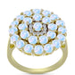Inel din Argint 925 Placat cu Aur ( 4.71 grame ) cu Piatra Lunii Curcubeu și Topaz Alb 2.94 Carate