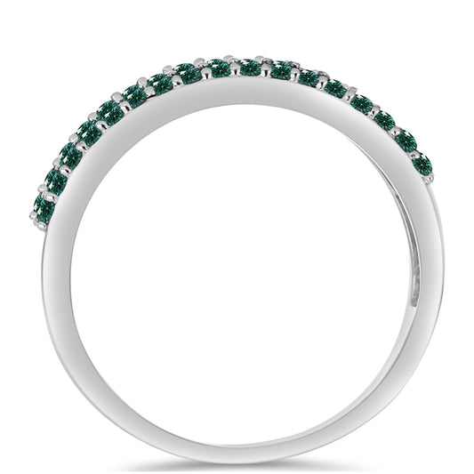 Inel din Argint 925 ( 5.12 grame ) cu Moissanite verde-albăstrui marin 0.59 Carate