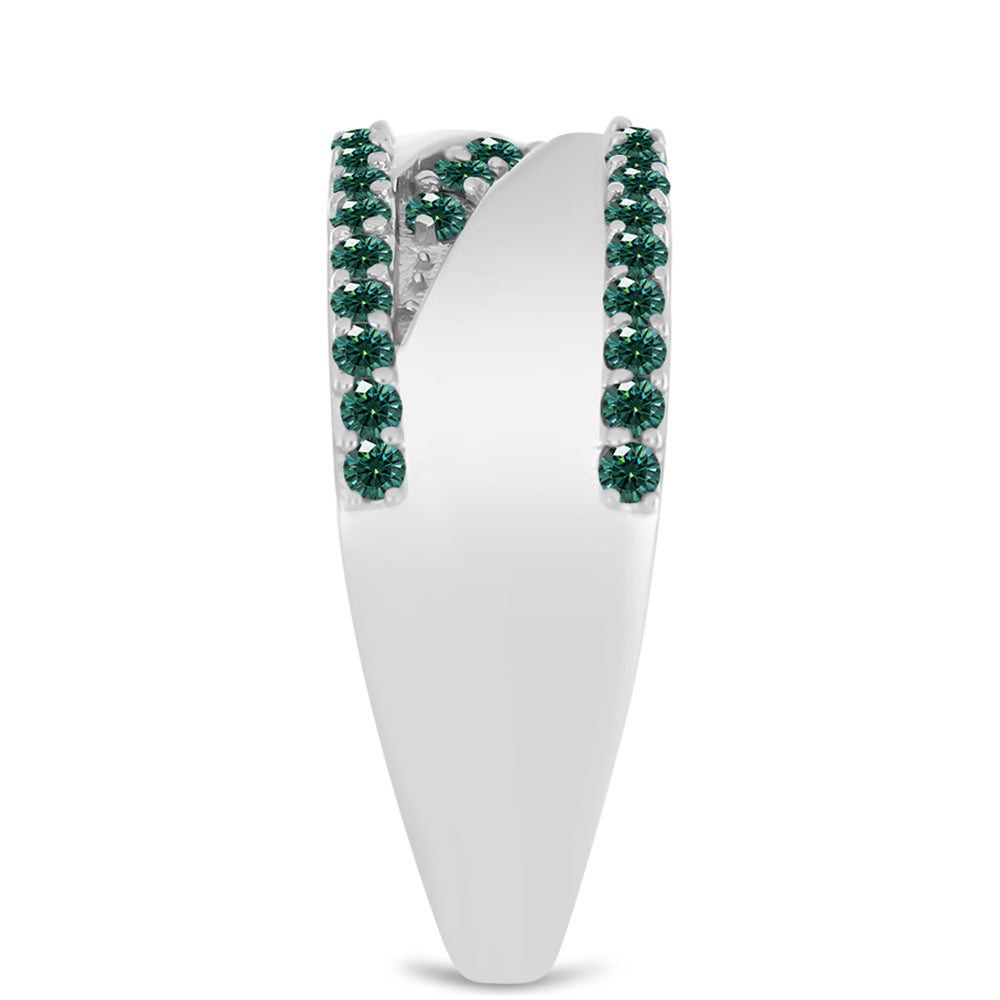 Inel din Argint 925 ( 5.12 grame ) cu Moissanite verde-albăstrui marin 0.59 Carate