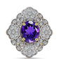Inel din Argint 925 Placat cu Aur ( 4.65 grame ) cu Ametist Marocan și Topaz Alb 2.98 Carate