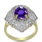Inel din Argint 925 Placat cu Aur ( 4.65 grame ) cu Ametist Marocan și Topaz Alb 2.98 Carate