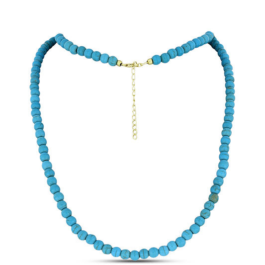 Colier din Argint 925 Placat cu Aur ( 1 grame ) cu Turcoaz ”Frumoasa Adormită” 105.1 Carate