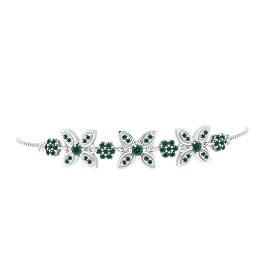 Brățară din Argint 925 ( 6.64 grame ) cu Moissanite verde-albăstrui marin 0.95 Carate