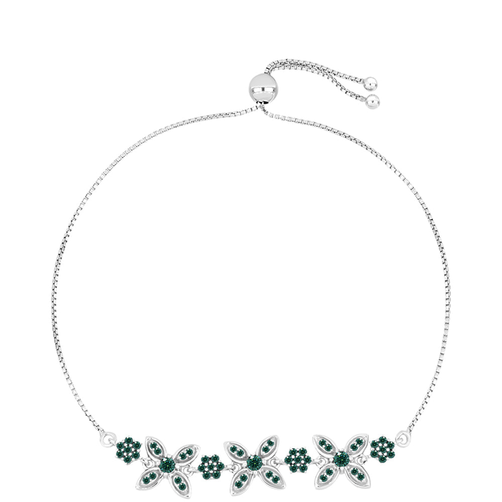 Brățară din Argint 925 ( 6.64 grame ) cu Moissanite verde-albăstrui marin 0.95 Carate 1 