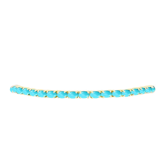 Brățară din Argint 925 Placat cu Aur ( 6.04 grame ) cu Turcoaz ”Frumoasa Adormită” 3.87 Carate