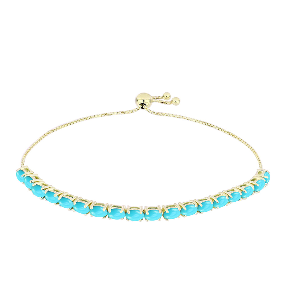 Brățară din Argint 925 Placat cu Aur ( 6.04 grame ) cu Turcoaz ”Frumoasa Adormită” 3.87 Carate 1 