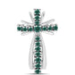 Cruce Pandantiv din Argint 925 ( 1.47 grame ) cu Moissanite verde-albăstrui marin 0.42 Carate