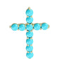 Cruce Pandantiv din Argint 925 Placat cu Aur ( 1.63 grame ) cu Turcoaz ”Frumoasa Adormită” 1.24 Carate