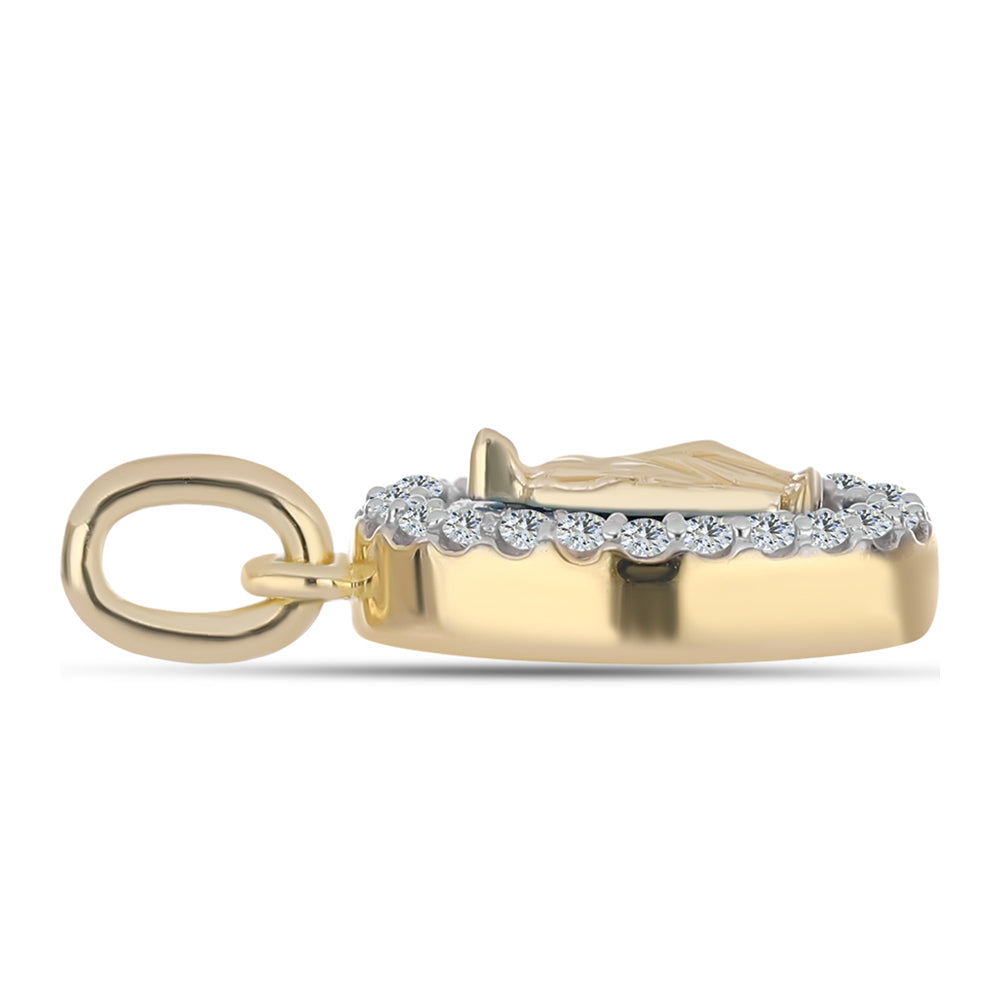 Pandantiv din Argint 925 Placat cu Aur ( 1.71 grame ) cu Turcoaz ”Frumoasa Adormită” și Topaz Alb 1.22 Carate 2 