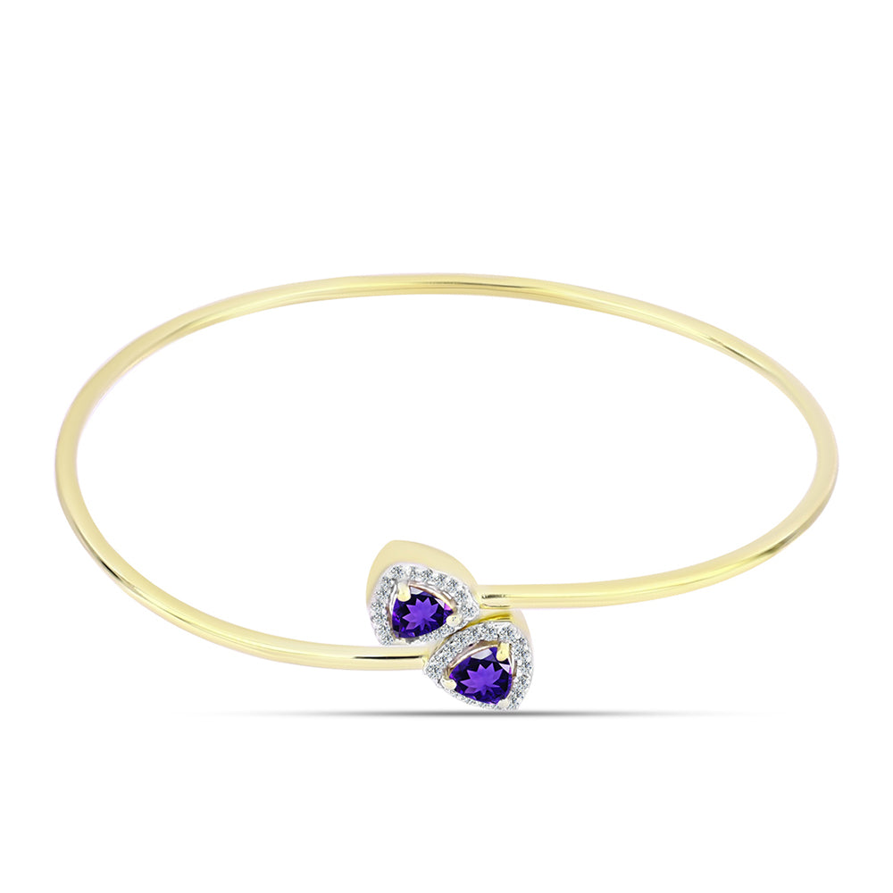 Brățară din Argint 925 Placat cu Aur ( 4.96 grame ) cu Ametist Marocan și Topaz Alb 1.06 Carate