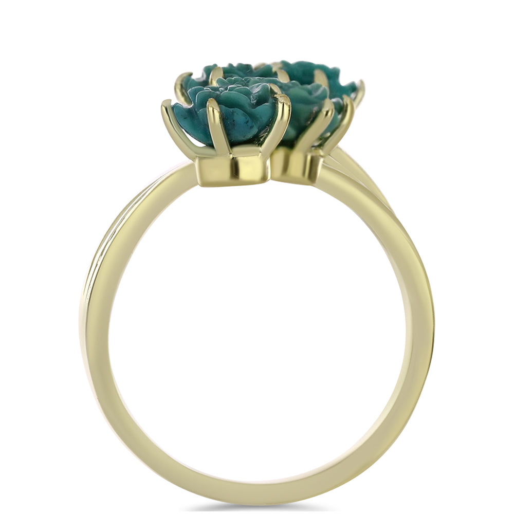 Inel din Argint 925 Placat cu Aur ( 4.03 grame ) cu Turcoaz ”Frumoasa Adormită” 3.36 Carate 2 