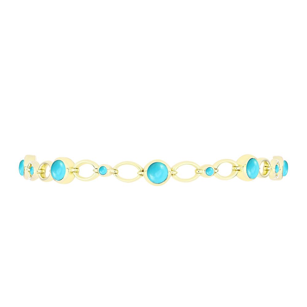 Brățară din Argint 925 Placat cu Aur ( 8.1 grame ) cu Turcoaz ”Frumoasa Adormită” 2.46 Carate