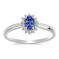 Inel din Argint 925 ( 1.96 grame ) cu Tanzanit AA și Topaz Alb 0.54 Carate